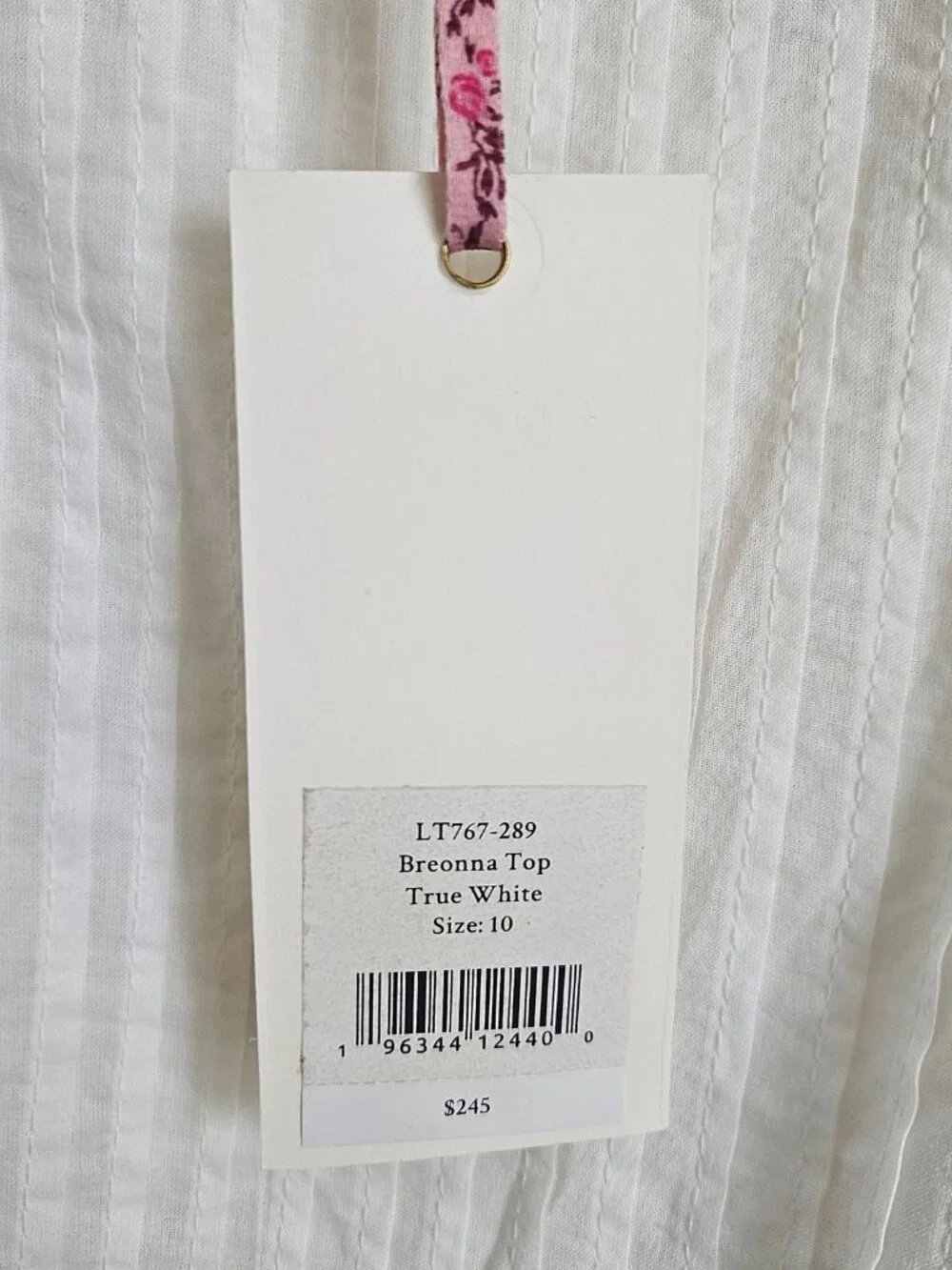 LoveShackFancy Breonna Top White Embroidered Puff Sleeve Blouse NWT Size 10